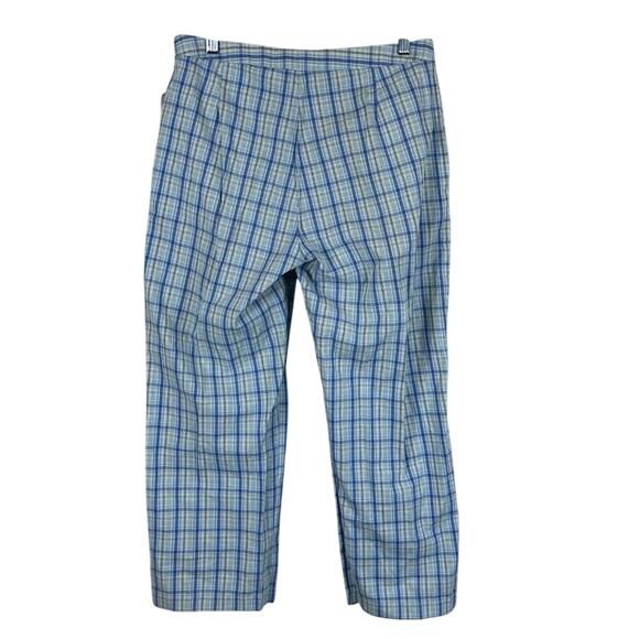 NWT Old Navy Pants Womens 8 Blue Plaid Cropped Straight Cotton Coastal Preppy - Picture 3 of 4
